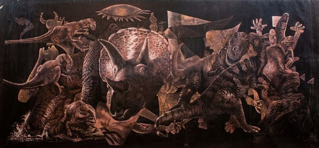 Rick Carter Collage and Mural from Jurassic Park