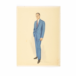 (2) Male Costume Sketches by Paula Giokaris