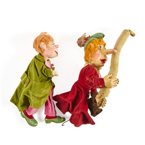 Walton & O'Rourke Punch and Goofy Hand Puppets.
