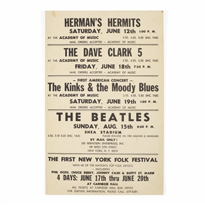 Beatles 1965 Shea Stadium Poster Advertisement
