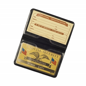 Danny Kaye Engraved Metal Social Security Card and Signed Receipt.