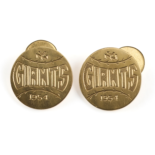 Leo Durocher 14k Gold Cufflinks Gifted to Danny Kaye.